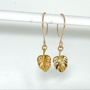 Vacation tropical bridal monsterra leaf earrings great gift for her